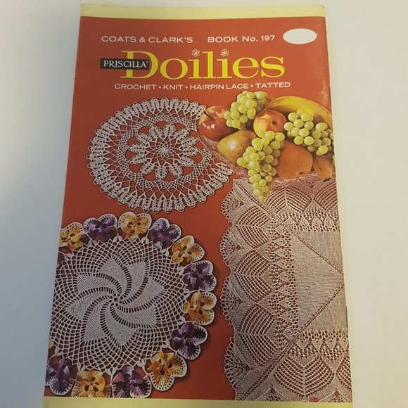 Vintage Coats & Clarks Priscilla Doilies Book 197 Crochet, Knit, Lace, Tatting - Picture 7 of 11